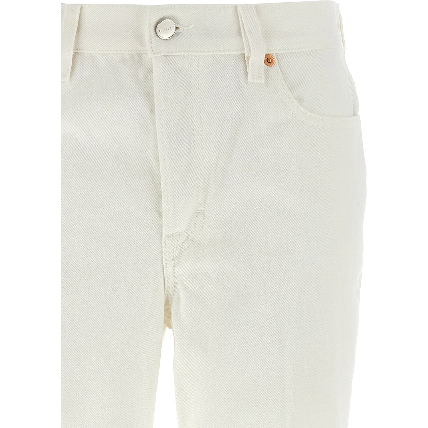 White Cotton Cropped Jeans