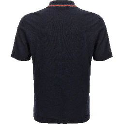 Blue Wool Polo Shirt