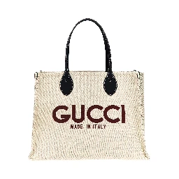 Beige Polyethylene Tote Bag
