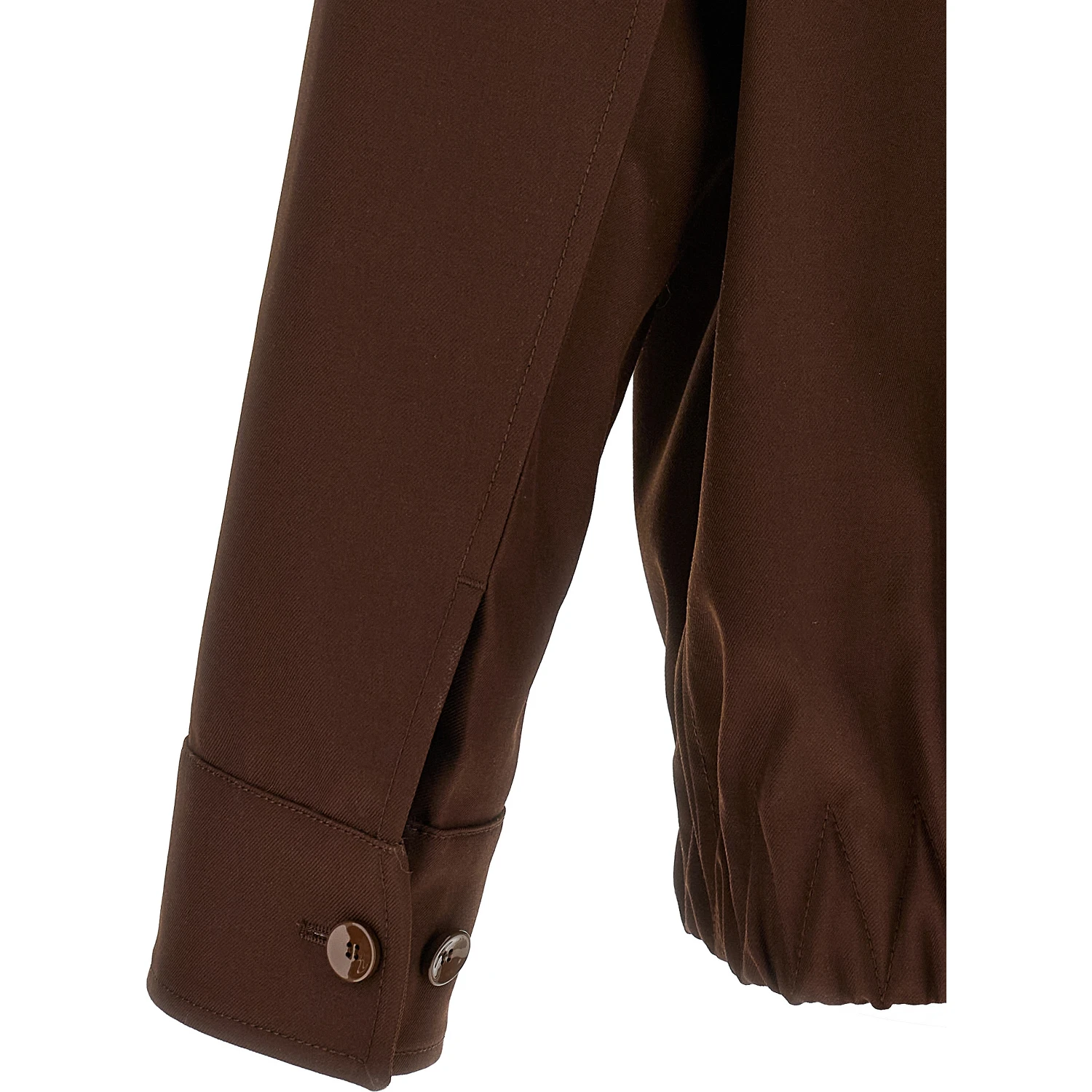 Brown Wool Full-Length Jacket