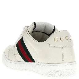 White Lamb Leather Low Top Sneakers