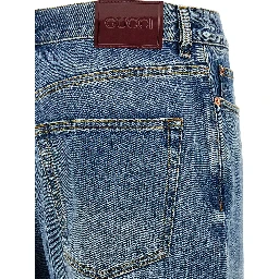 Blue Cotton Boyfriend Jeans