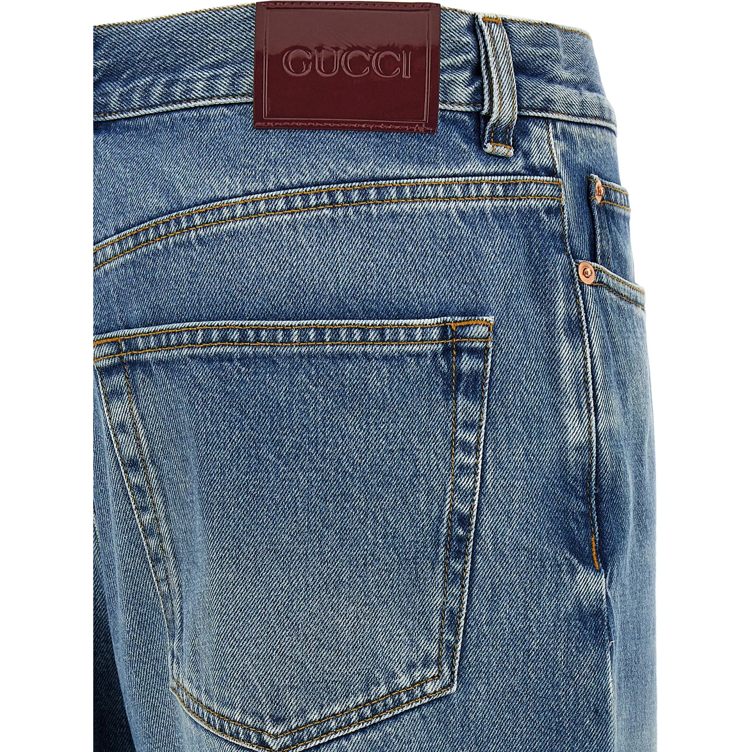 Blue Cotton Boyfriend Jeans