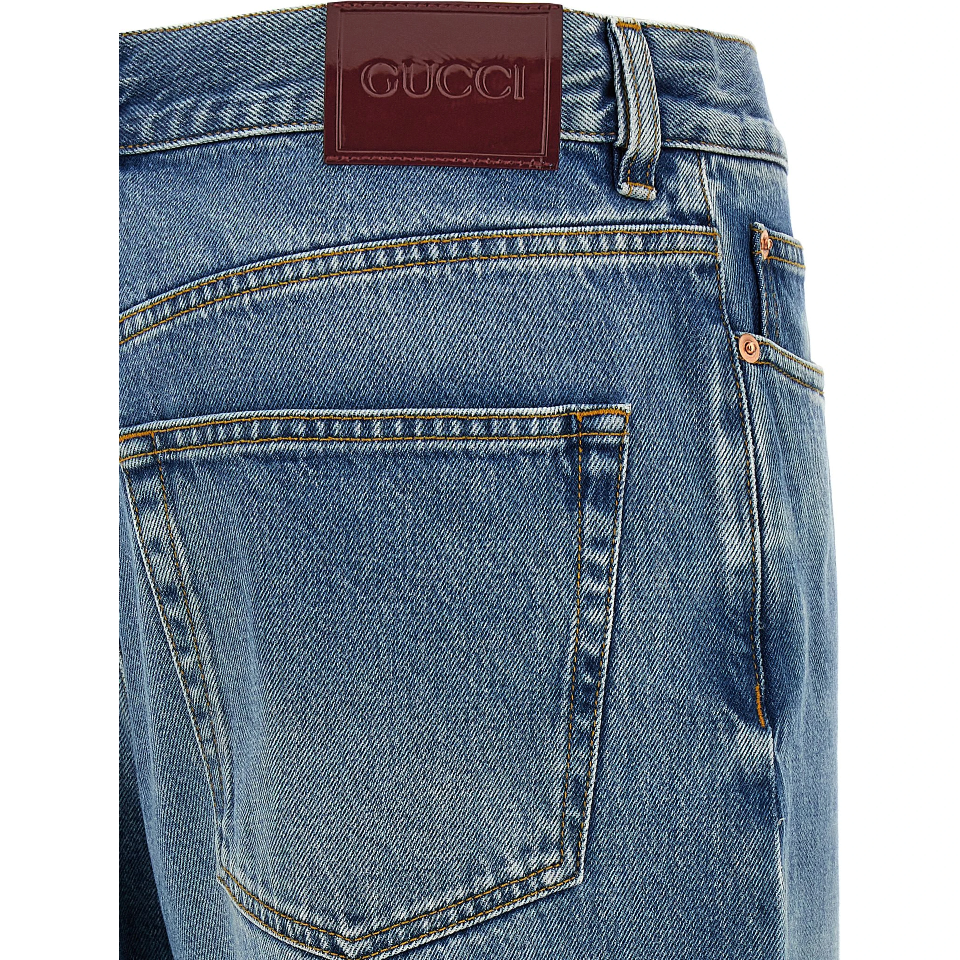 Blue Cotton Boyfriend Jeans