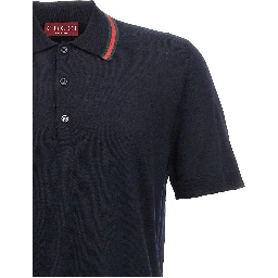 Blue Wool Polo Shirt