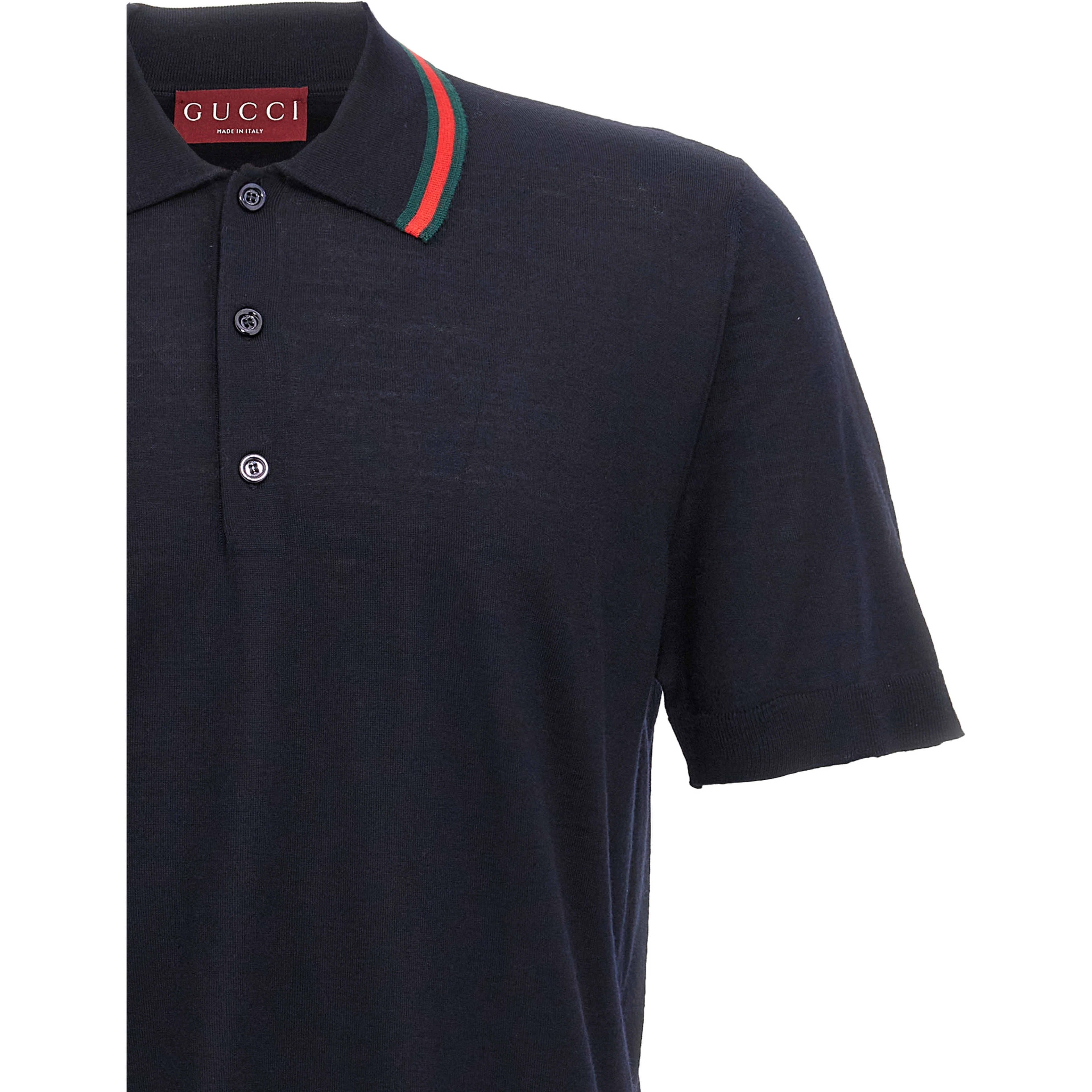 Blue Wool Polo Shirt