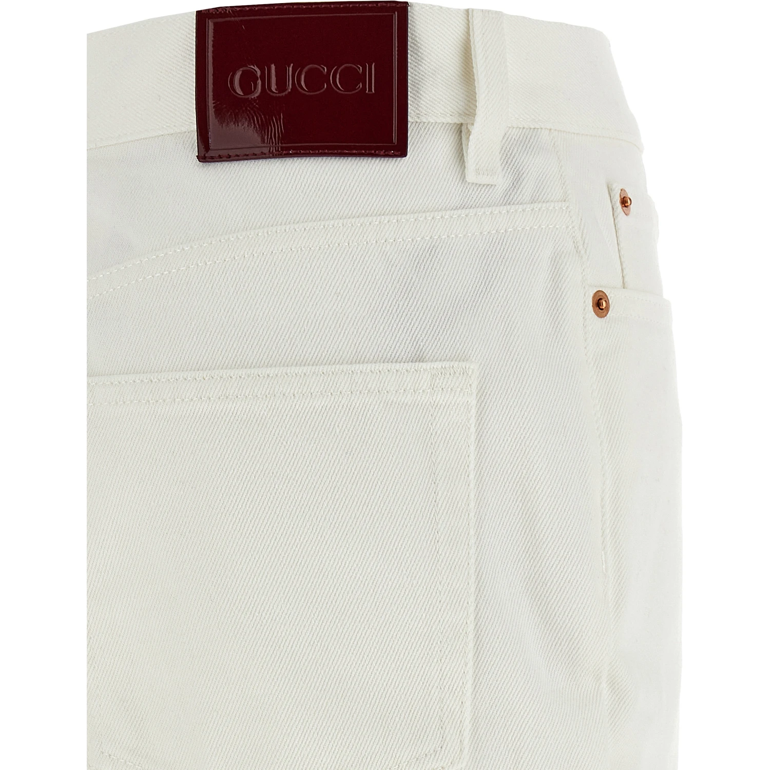 White Cotton Cropped Jeans