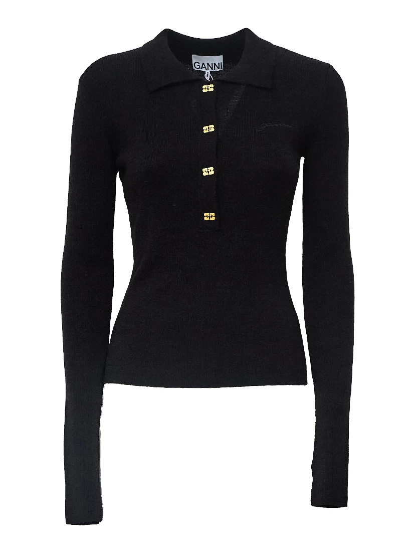 Mini Ribbed Merino Polo