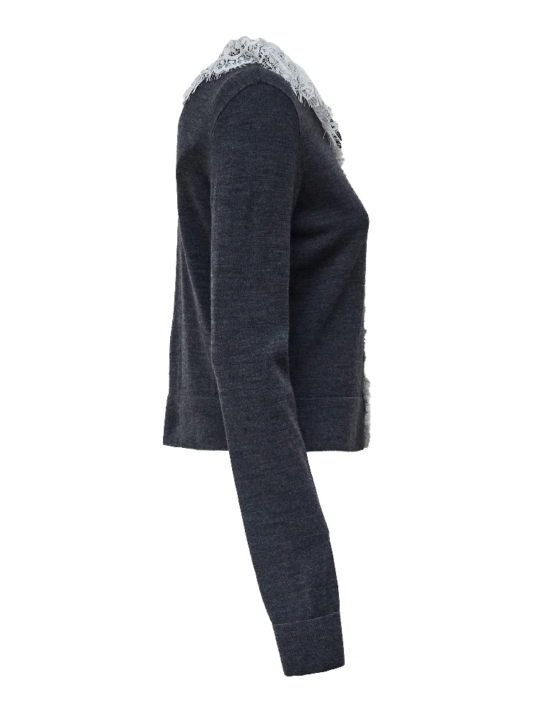 Grey Lace Collar Knit Cardigan alternative
