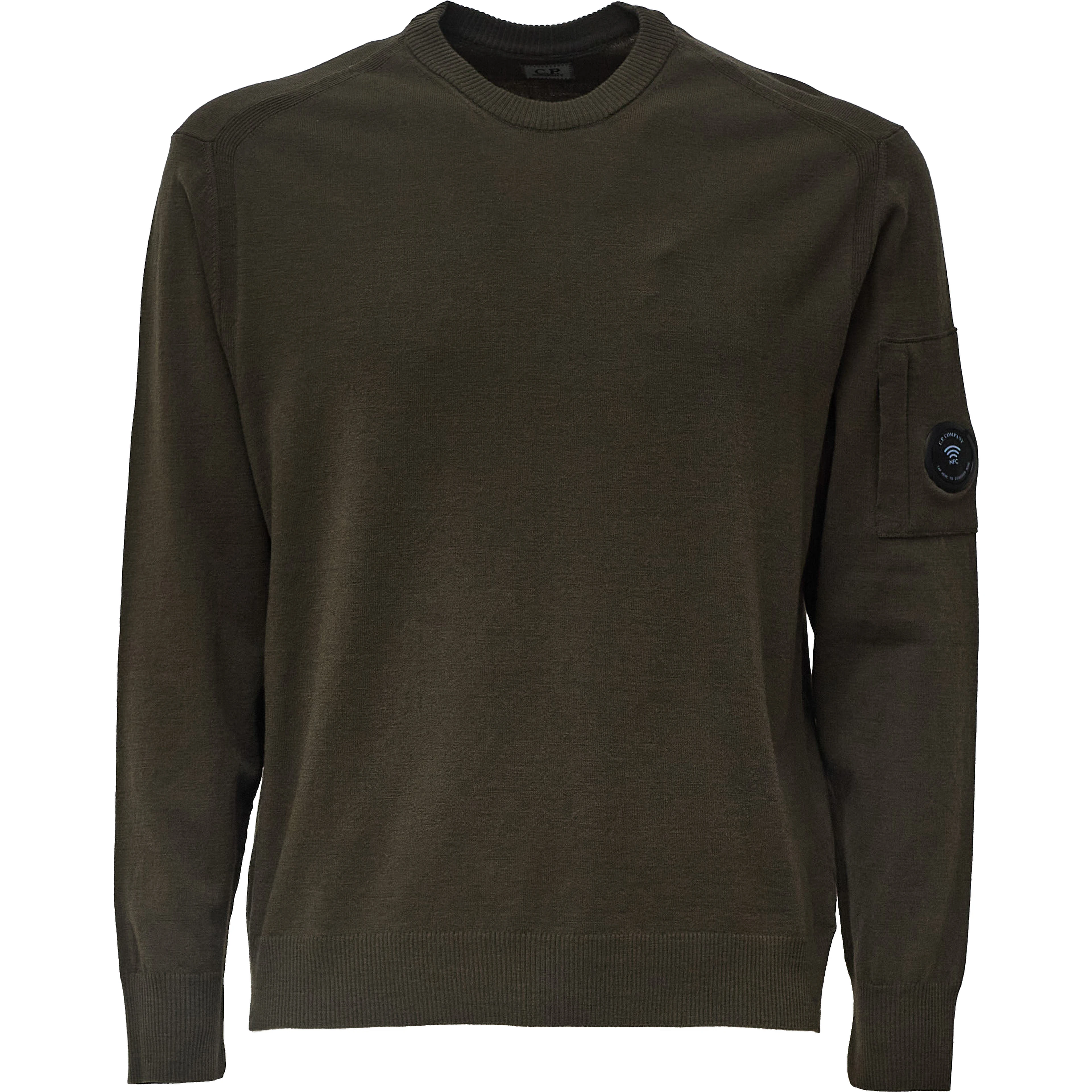Extrafine Merino Wool Lens Crewneck Sweater