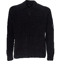 Chenille Cotton Polo Sweater