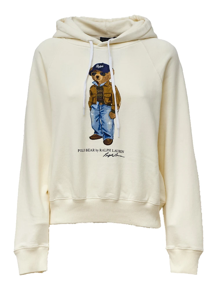 Knit Hoodie Sweatshirt Bear Flc