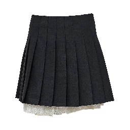 Grey pleated mini skirt