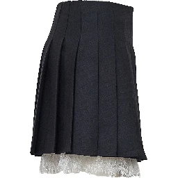Grey pleated mini skirt