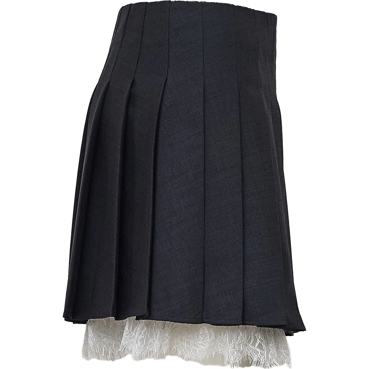 Grey pleated mini skirt