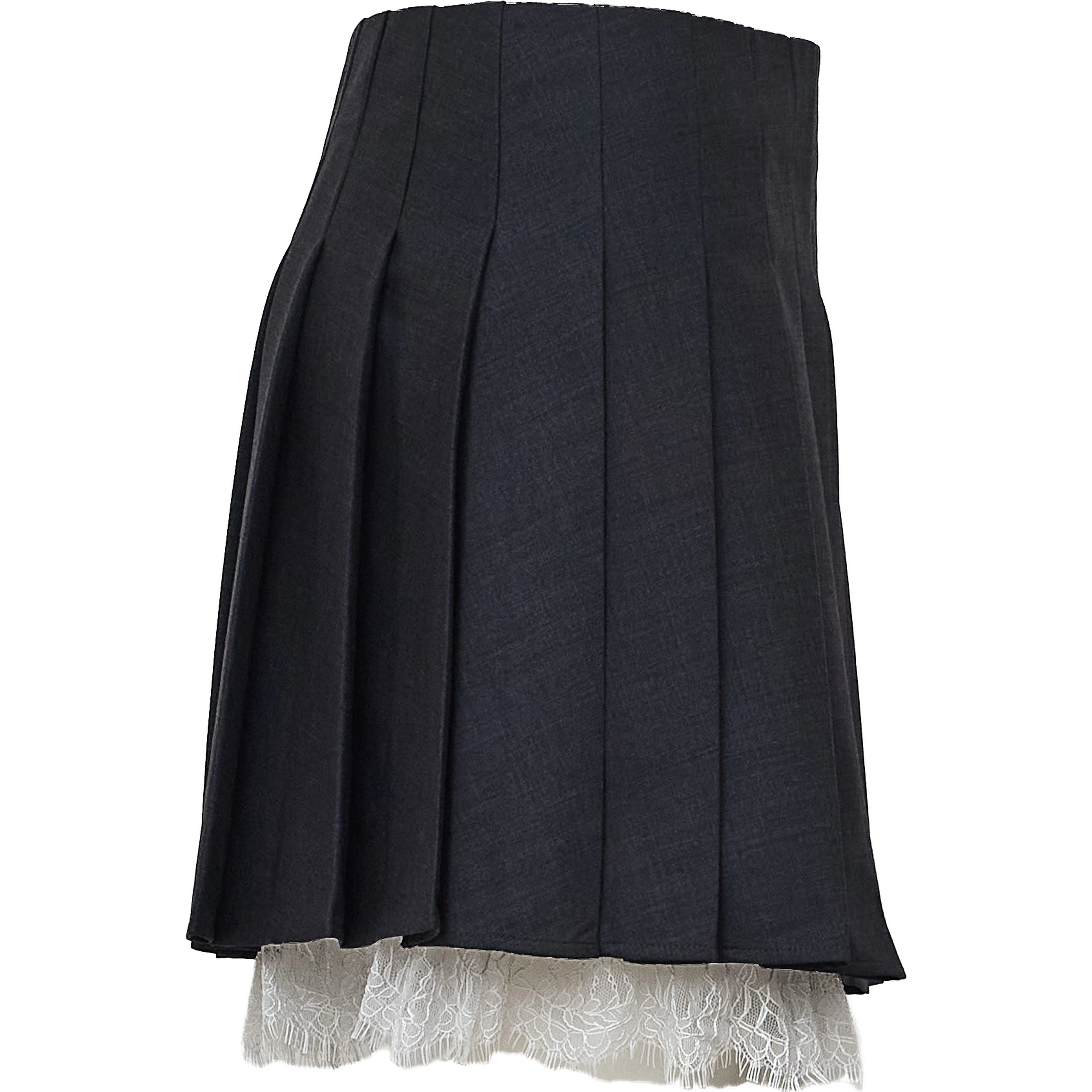 Grey pleated mini skirt