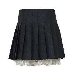 Grey pleated mini skirt