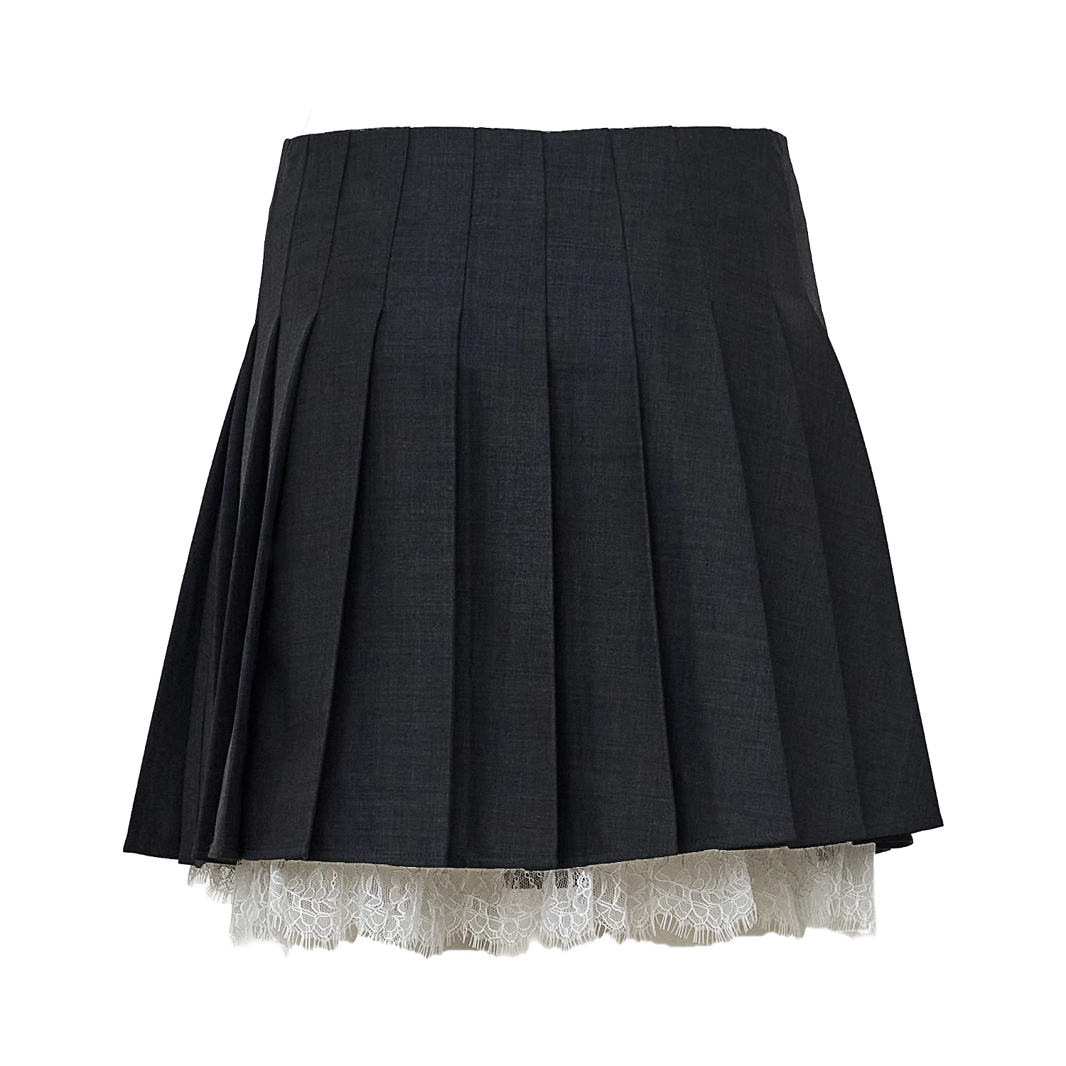 Grey pleated mini skirt