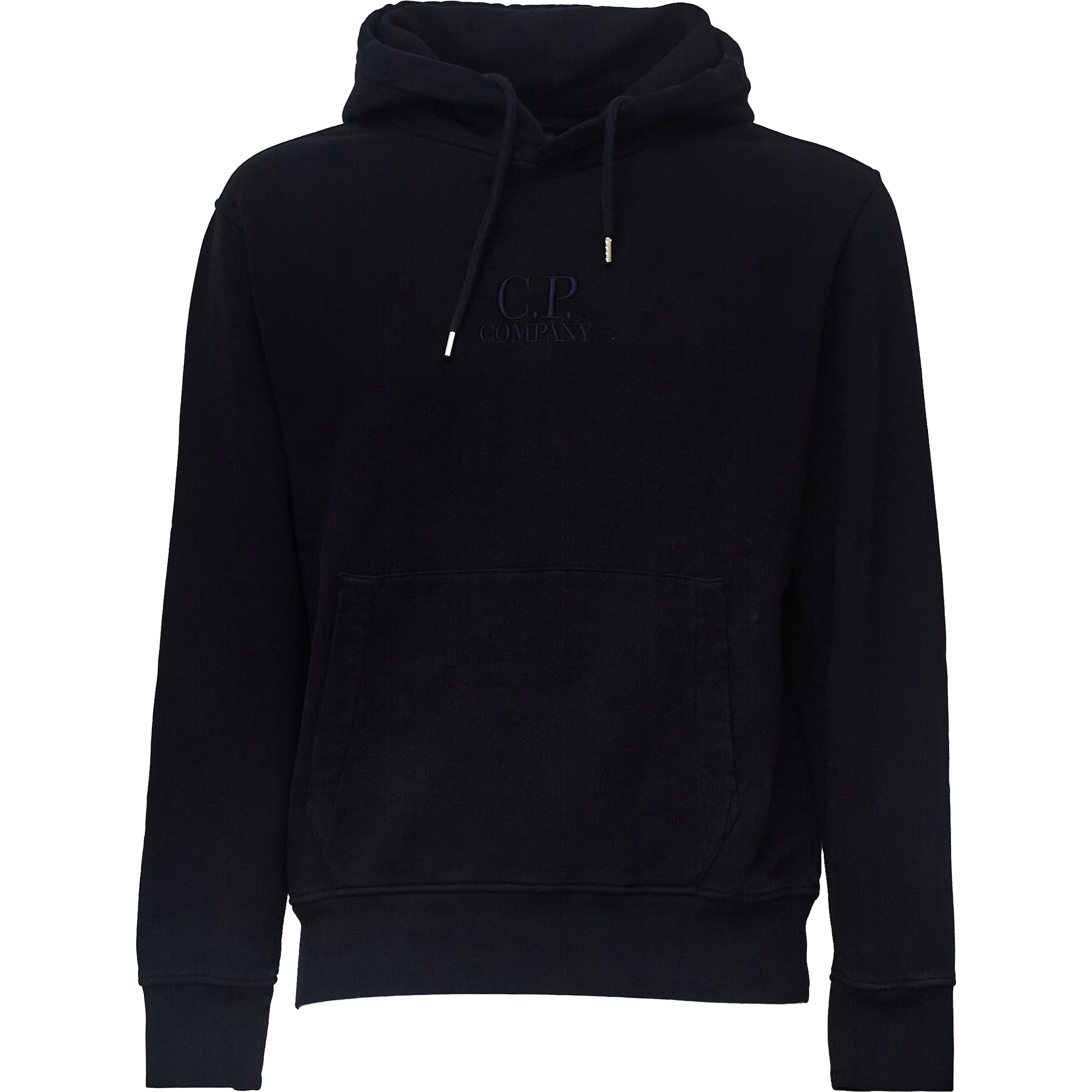Brushed And Emerized Diagonal Fleece Hooded Logo Sweatshirt
