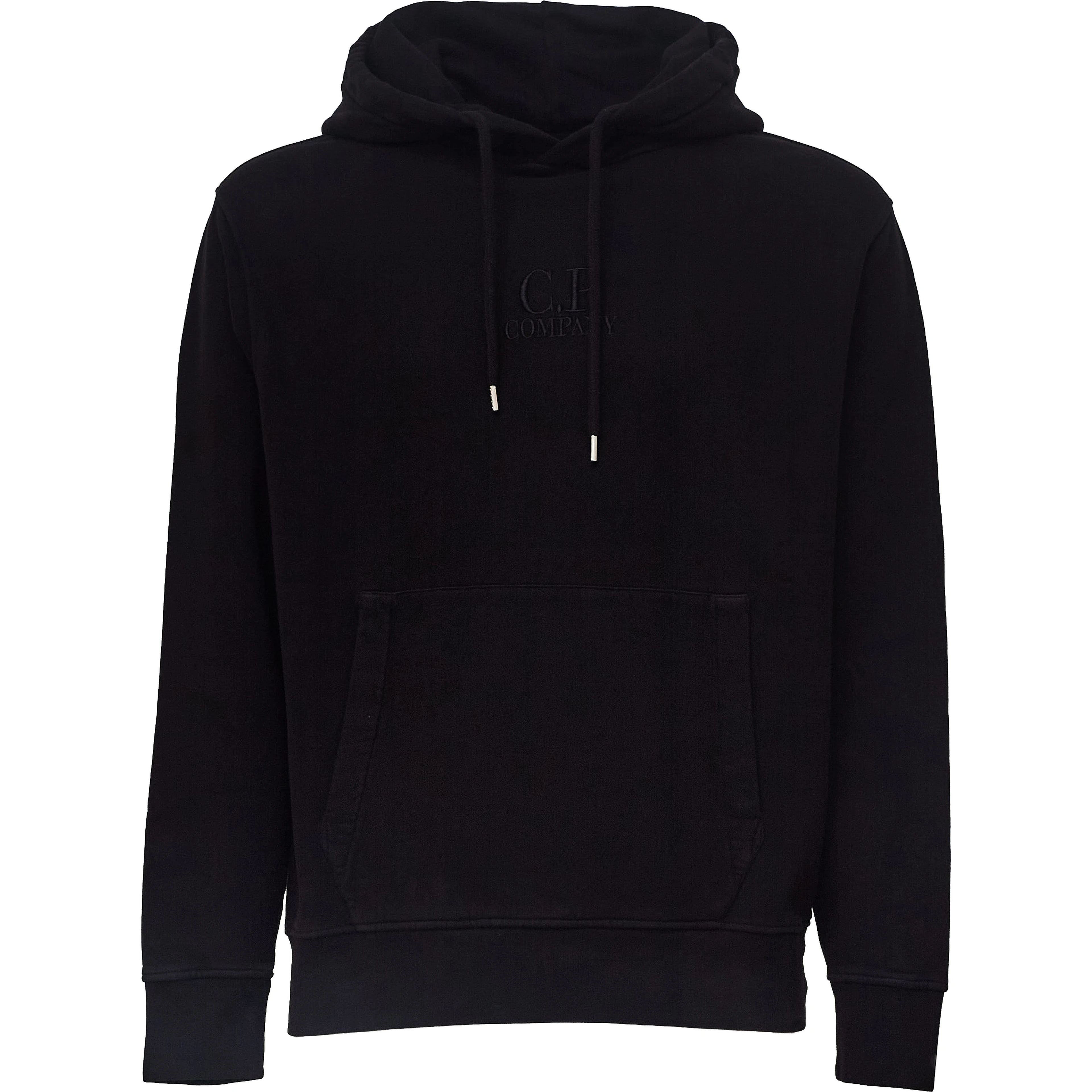 Brushed And Emerized Diagonal Fleece Hooded Logo Sweatshirt
