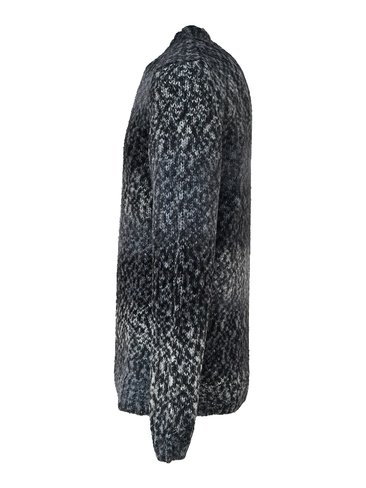 Crew Neck Jumper In Printed Wool Blend Fabric 3 Gauge alternative