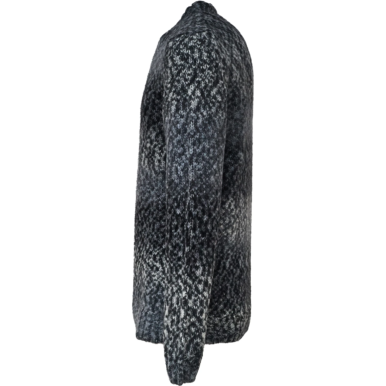 Crew Neck Jumper In Printed Wool Blend Fabric 3 Gauge