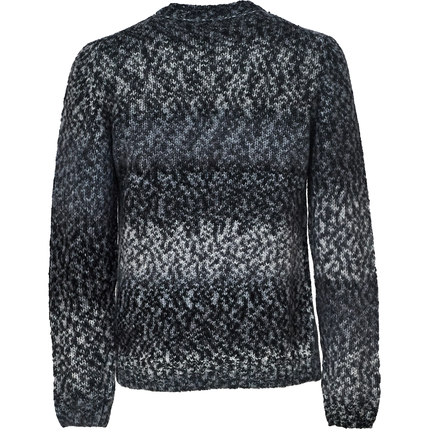 Crew Neck Jumper In Printed Wool Blend Fabric 3 Gauge