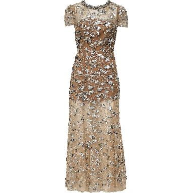 Silver Sequin Embellished Midi Dress