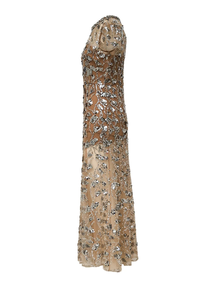 Silver Sequin Embellished Midi Dress alternative