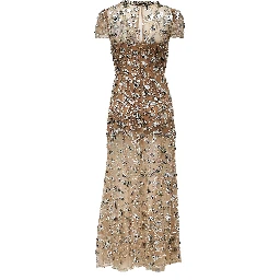 Silver Sequin Embellished Midi Dress