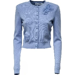 Blue Flower Knit Cardigan