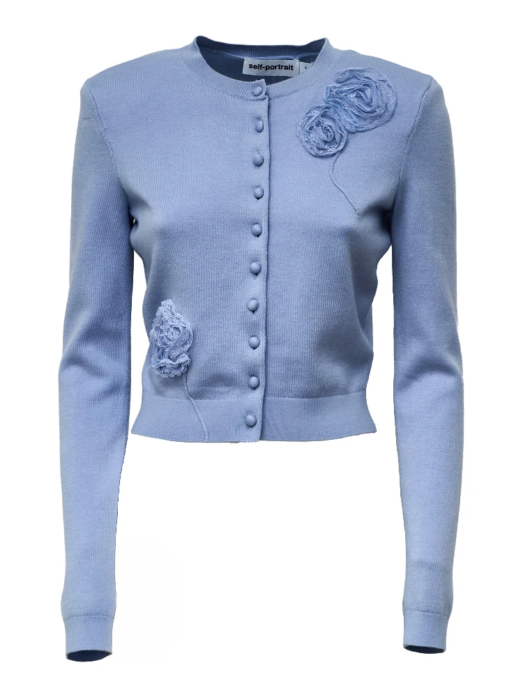 Blue Flower Knit Cardigan