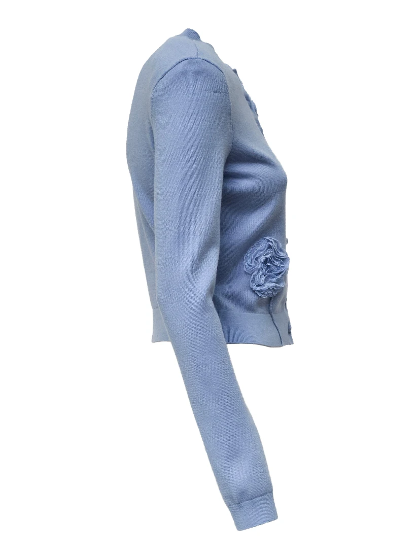 Blue Flower Knit Cardigan