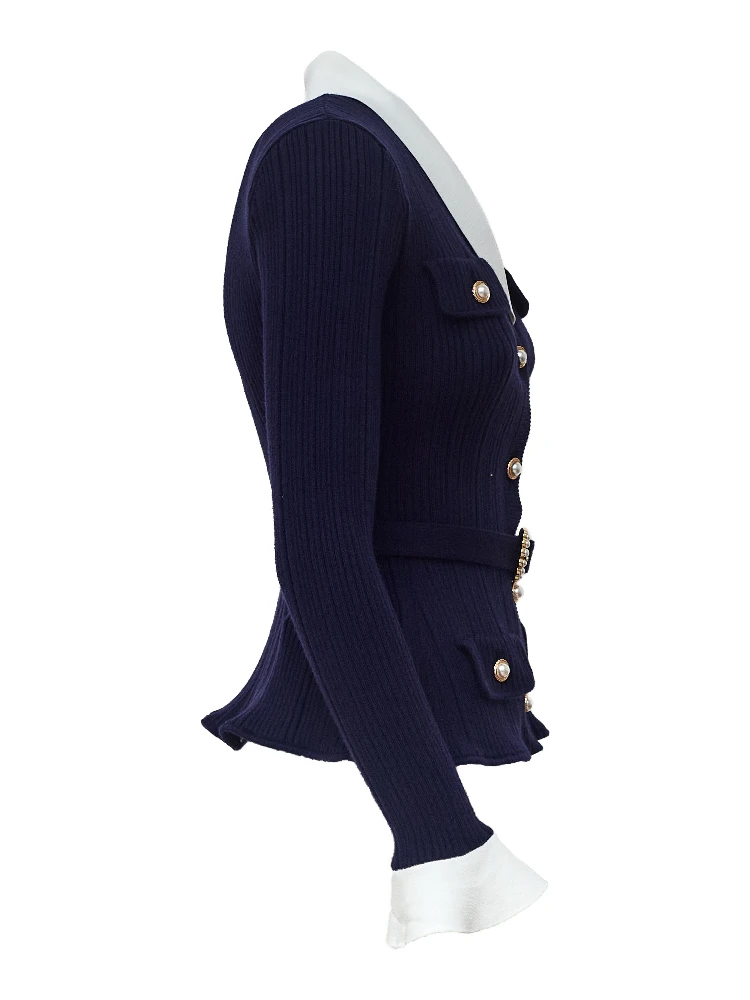 Navy Ribbed Knit Cardigan alternative