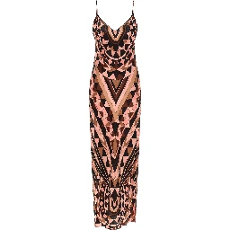Multicolor Silk Long Dress