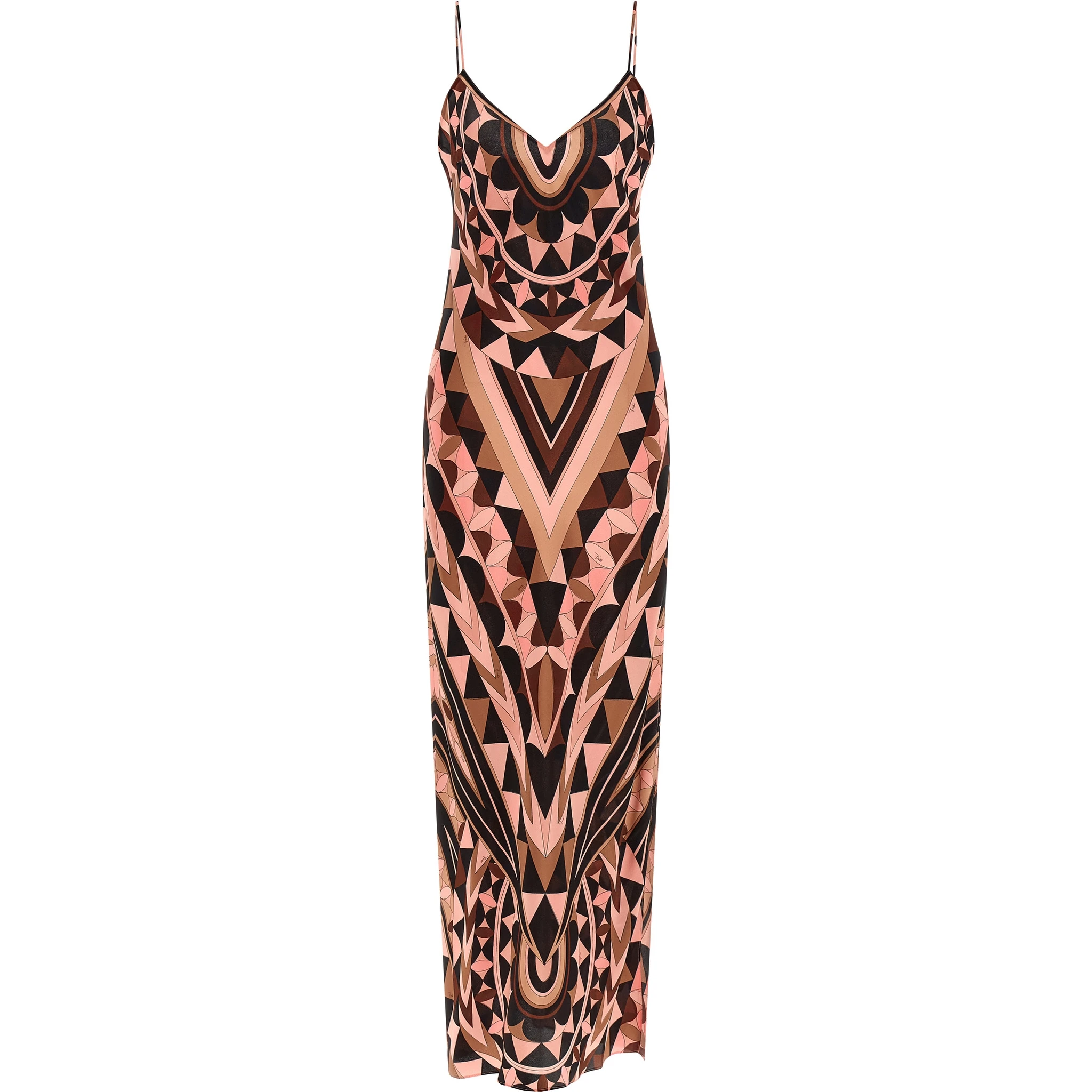 Multicolor Silk Long Dress