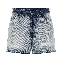 Blue Cotton Bermuda Shorts