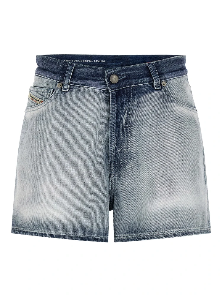 Blue Cotton Bermuda Shorts