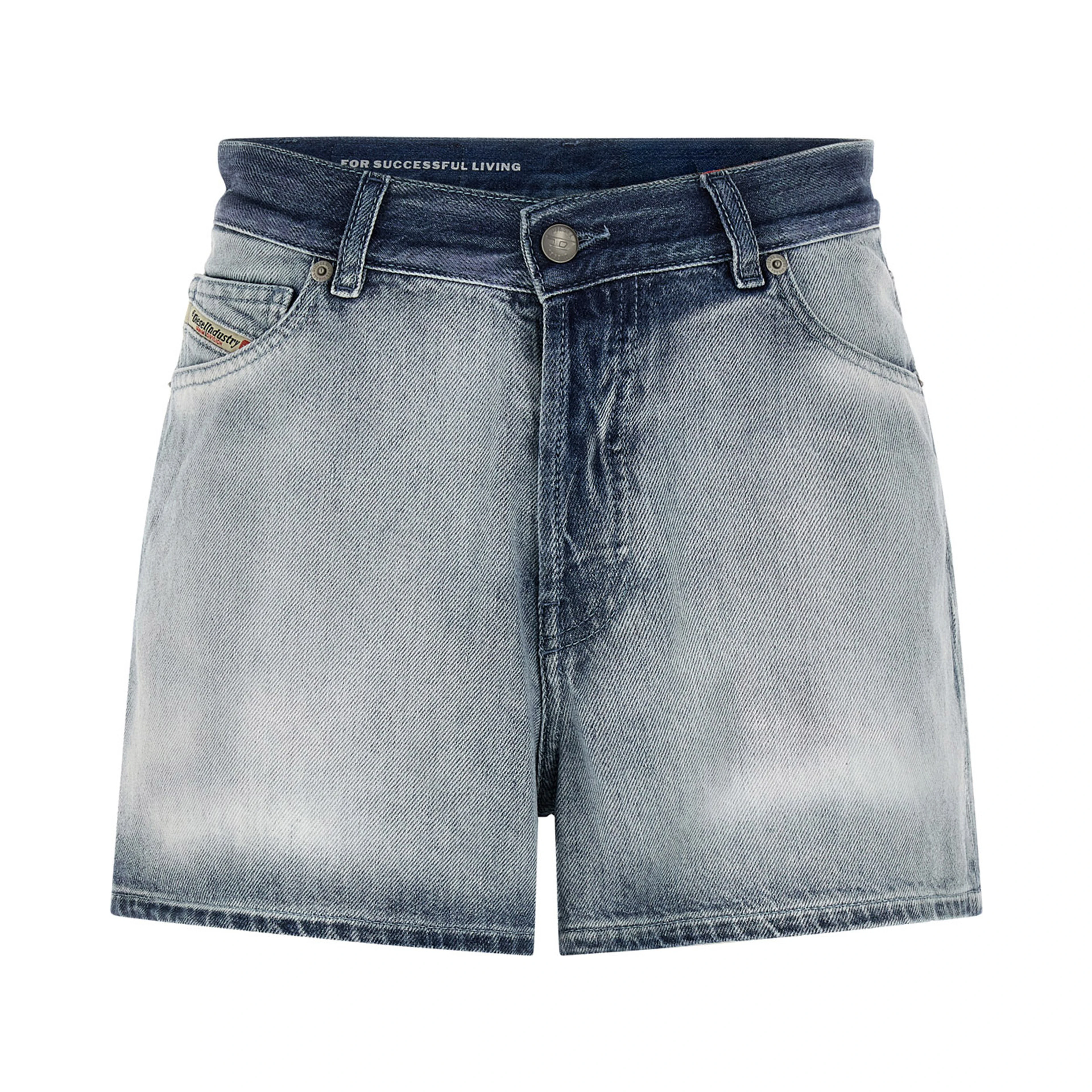 Blue Cotton Bermuda Shorts