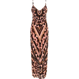 Multicolor Silk Long Dress