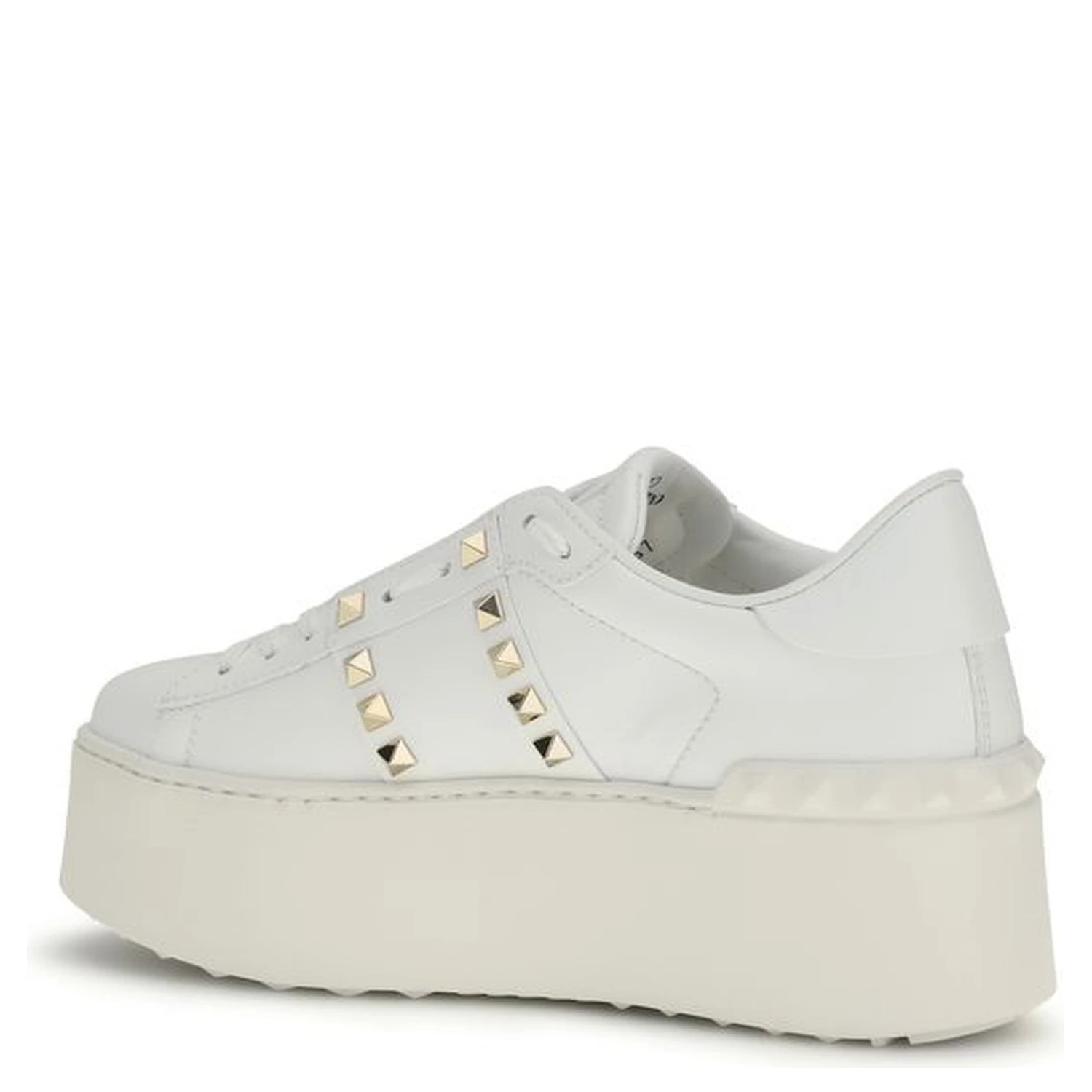 White Calf Leather Bos Taurus Platform Sneakers