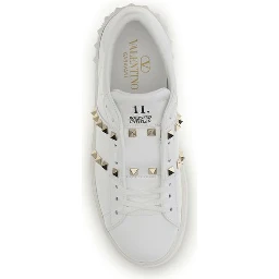 White Calf Leather Bos Taurus Platform Sneakers