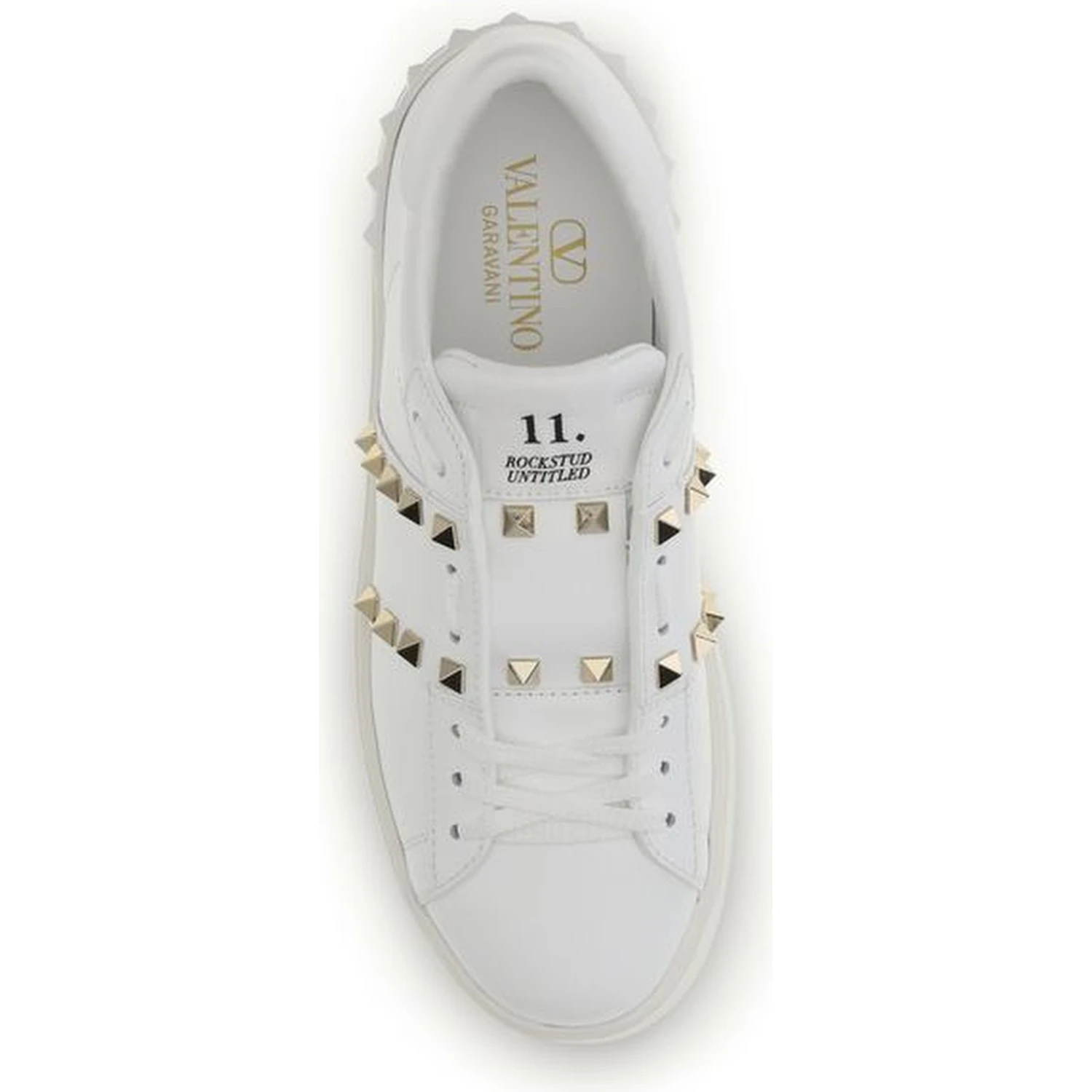 White Calf Leather Bos Taurus Platform Sneakers