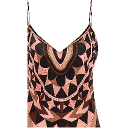Multicolor Silk Long Dress