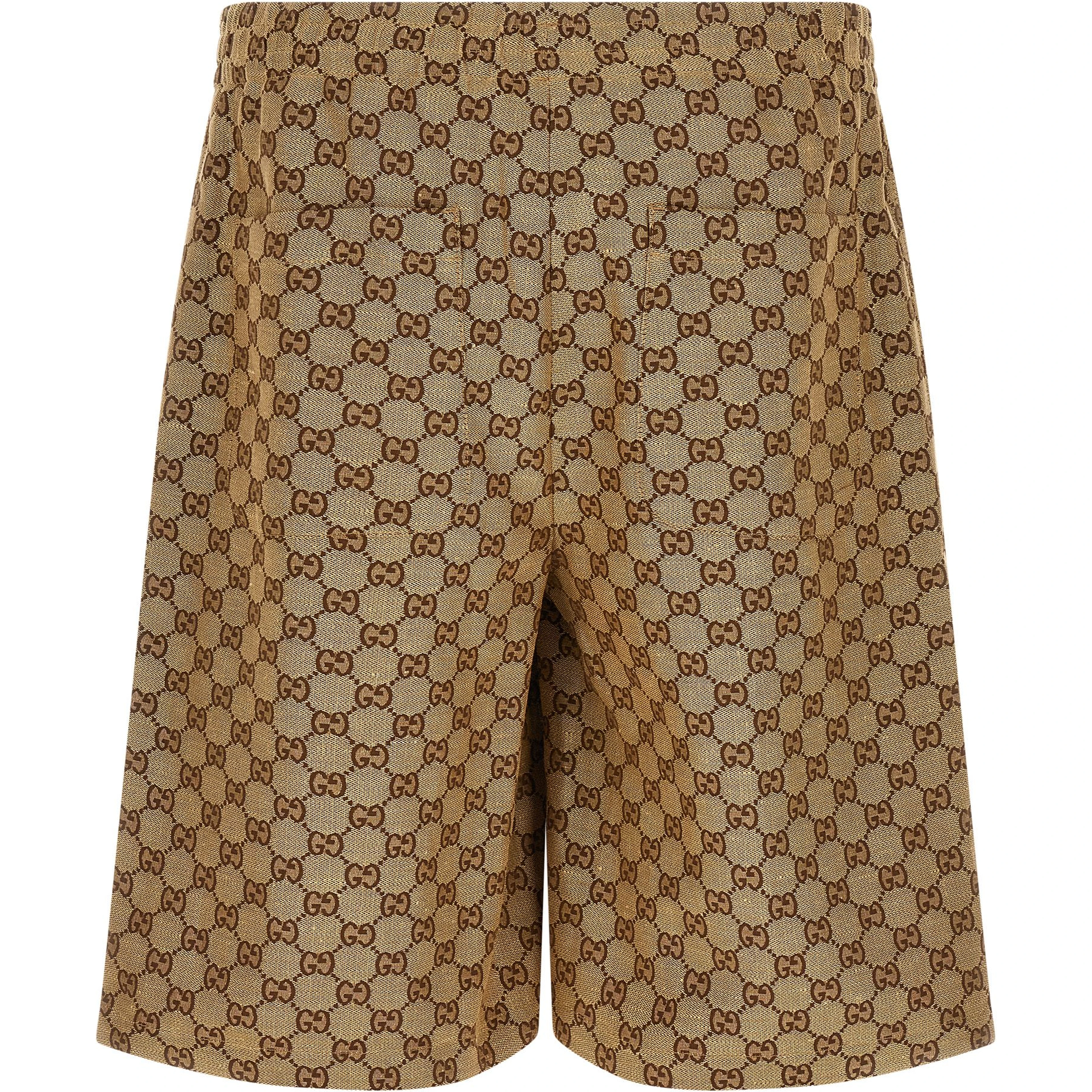 Beige Linen Bermuda Shorts