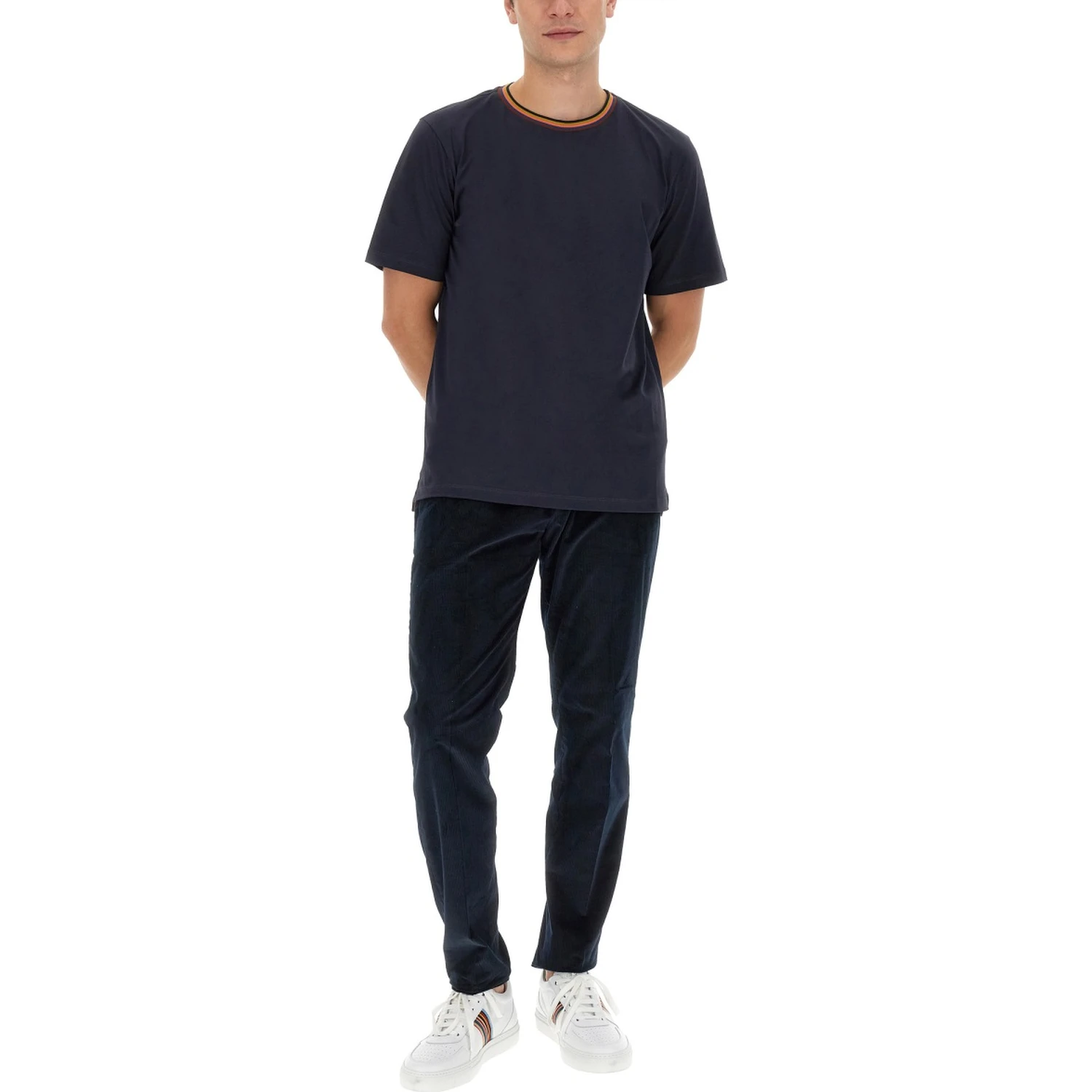 T-SHIRT CON COLLO STRIPES LOGO