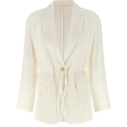 Beige Silk Blazer