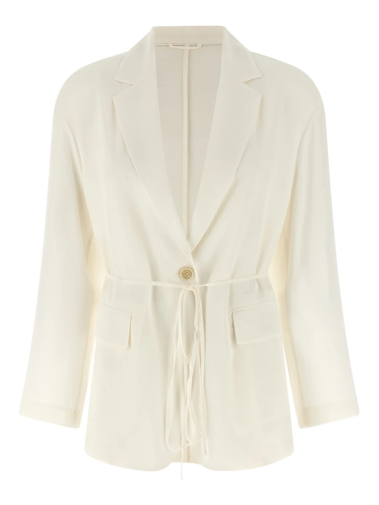 Beige Silk Blazer