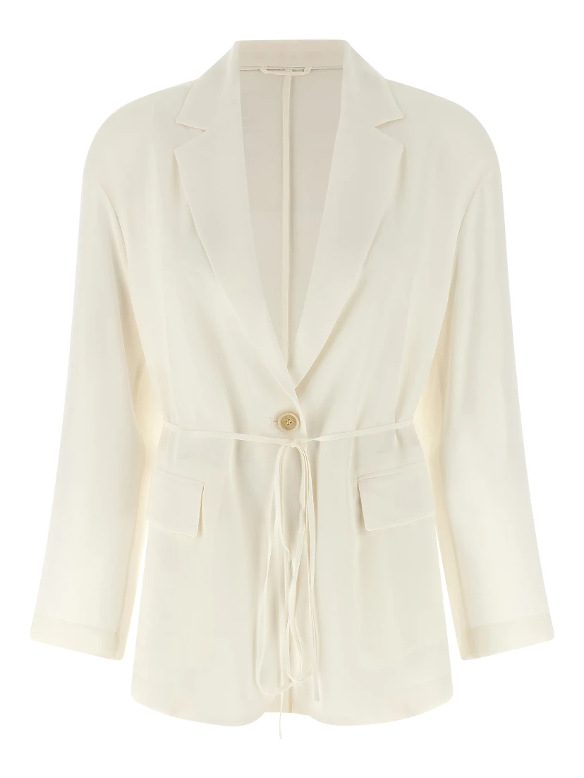 Beige Silk Blazer
