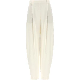 White Silk Casual Pants